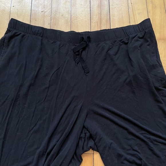 Victoria's Secret Black Pajama Lounge Pants Size XL White Trim Drawstring Modal - Picture 2 of 5